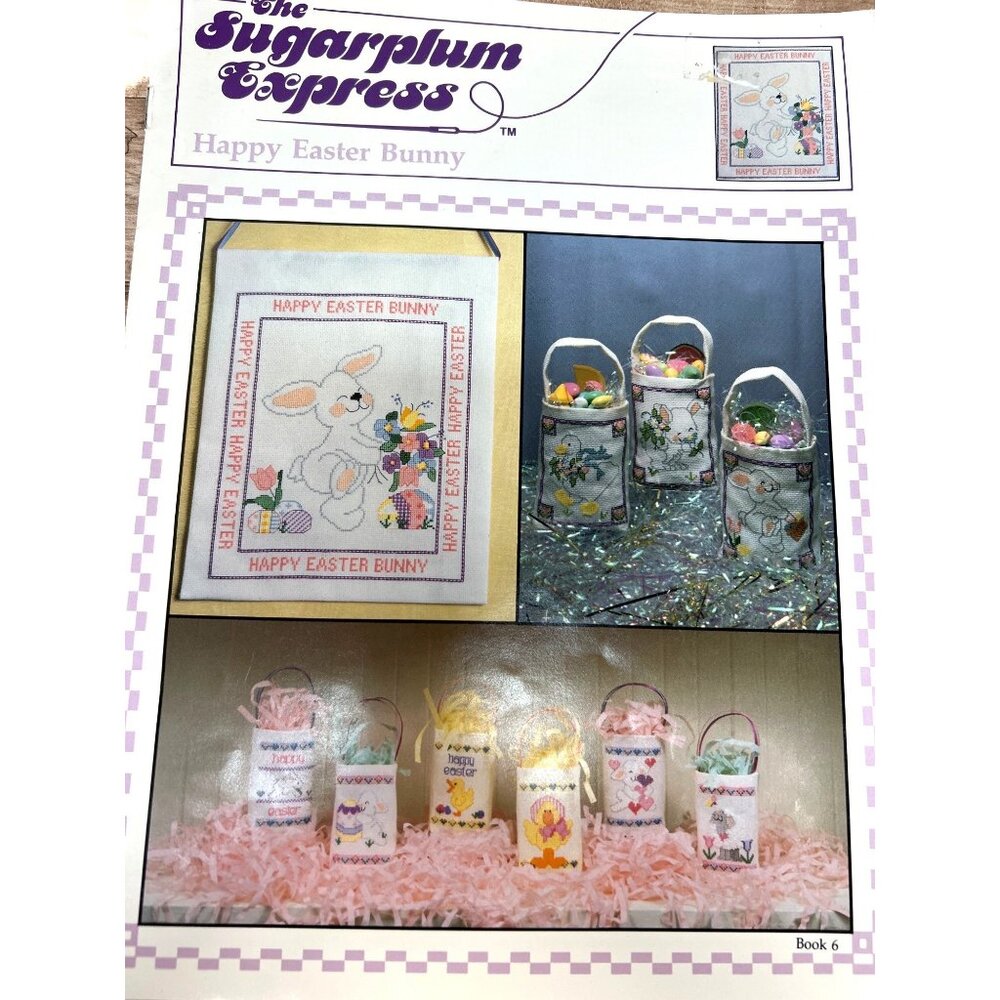 Easter Mini Tote Bags Counted Cross Stitch Pattern Bunny Chick Design